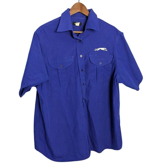 Affinity Apparel Blue Short-Sleeve Shirt Sz 22 Mens Polyester Cotton Greyhound - Picture 7 of 15